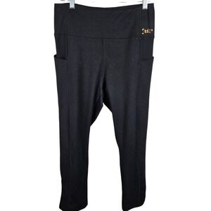 Juicy Couture Sport Black Capri Leggings Large‎ High Waist Activewear Pockets